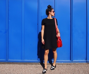 petite robe noire et sac Lancel look latelierdal blog mode
