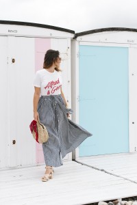 Look jupe longue rayée Shein tee-shirt Balzac Paris Le Havre L'atelier d'al blog mode lifestyle