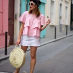 shooting top rose jupe en jean blanche Magnum double framboise shooting L'atelier d'al blog lifestyle DIY mode fashion Paris