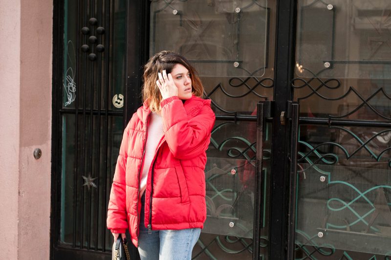 look doudoune oversize rouge L'atelier d'al blog mode lifestyle DIY Paris