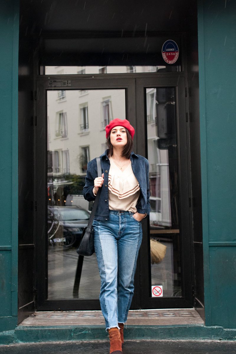 Look street style Paris beret rouge L'atelier d'al blog mode lifetsyle