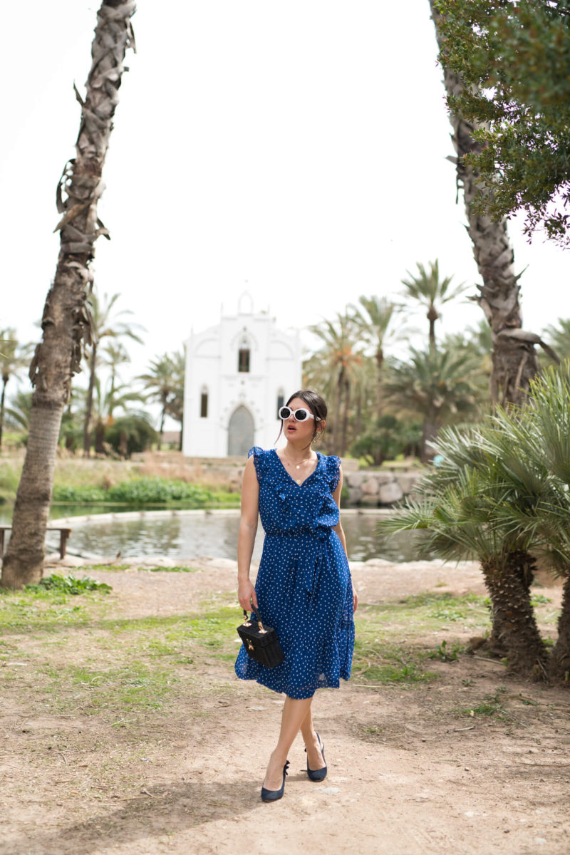 robe bleu à pois Boden look dolce vita l'atelier d'al blog mode lifestyle Paris fashion