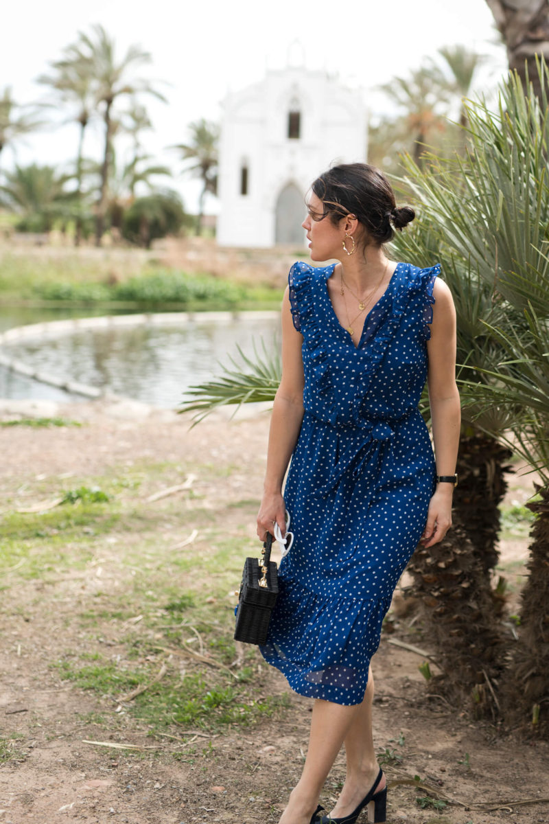 robe bleu à pois Boden look dolce vita l'atelier d'al blog mode lifestyle Paris fashion
