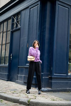 3 ways to wear Trois façons de porter le pull gilet violet lilas Anne-Laure L'atelier d'al latelierdal blog mode fashion lifestyle