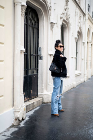 Tenue du jour basiques blue jean chemise blanche veste noire anne-laure l'atelier d'al blog mode lifestyle paris bordeaux